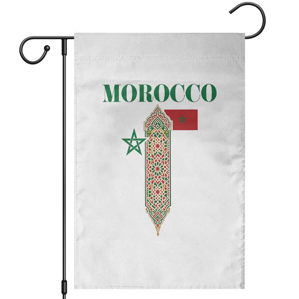 Traditional Moroccan Mosaic Archway Graphic Garden Flag Morocco Architecture Tile Pattern TS02 White Print Your Wear