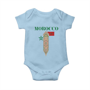 Traditional Moroccan Mosaic Archway Graphic Baby Onesie Morocco Architecture Tile Pattern TS02 Light Blue Print Your Wear