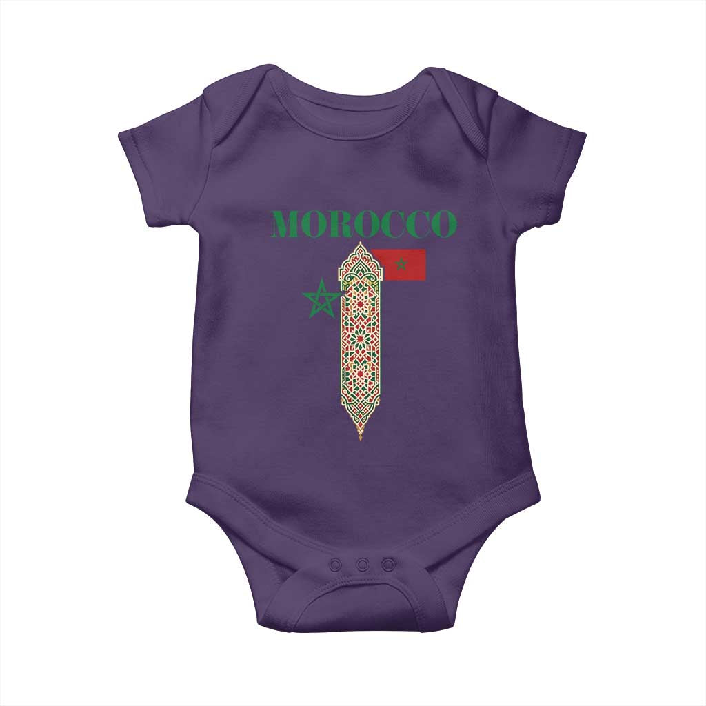 Traditional Moroccan Mosaic Archway Graphic Baby Onesie Morocco Architecture Tile Pattern TS02 Purple Print Your Wear