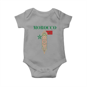 Traditional Moroccan Mosaic Archway Graphic Baby Onesie Morocco Architecture Tile Pattern TS02 Sport Gray Print Your Wear
