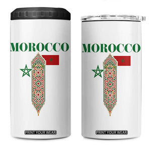 Traditional Moroccan Mosaic Archway Graphic 4 in 1 Can Cooler Tumbler Morocco Architecture Tile Pattern TS02 One Size: 16 oz White Print Your Wear
