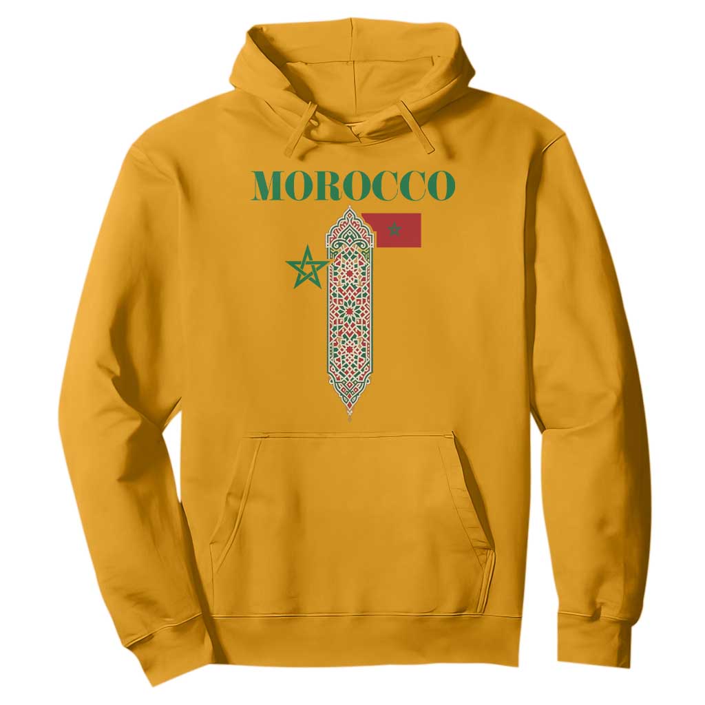 Traditional Moroccan Mosaic Archway Graphic Hoodie Morocco Architecture Tile Pattern TS02 Gold Print Your Wear