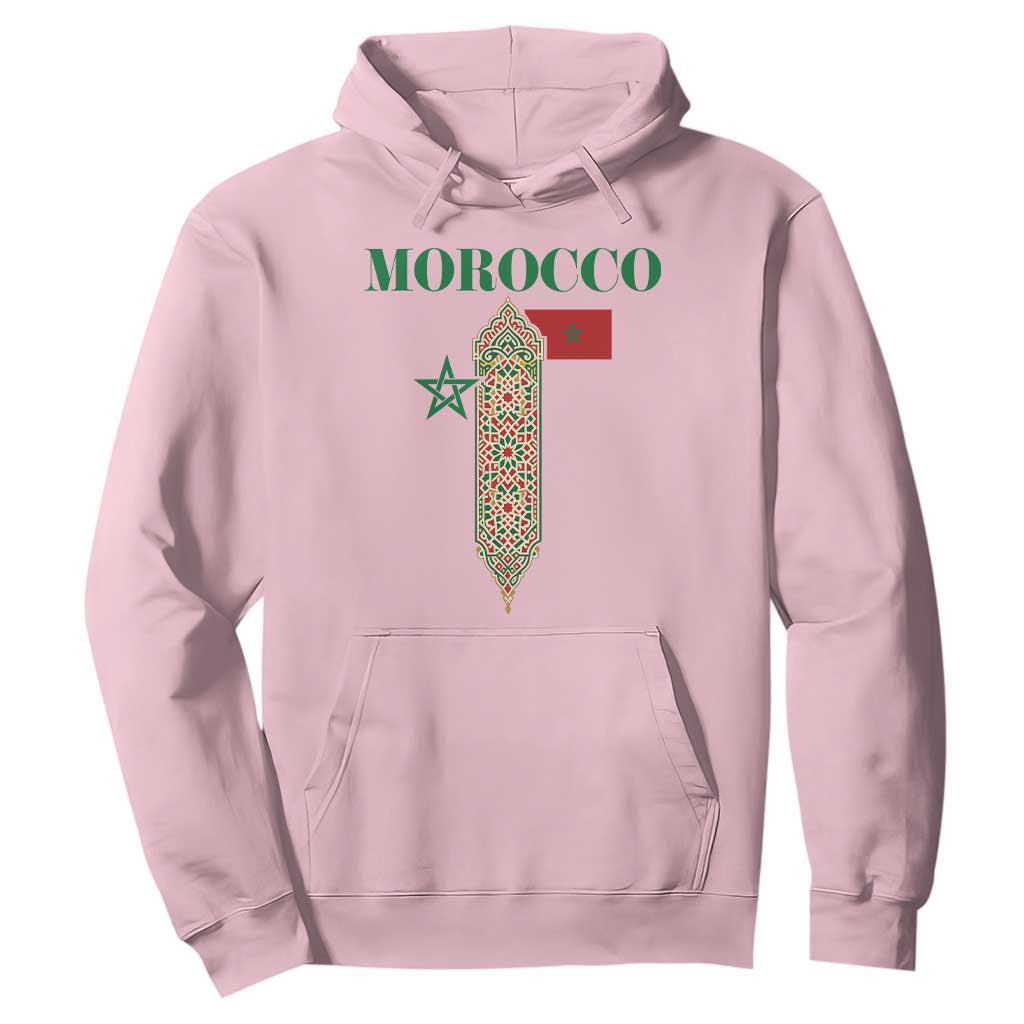 Traditional Moroccan Mosaic Archway Graphic Hoodie Morocco Architecture Tile Pattern TS02 Light Pink Print Your Wear