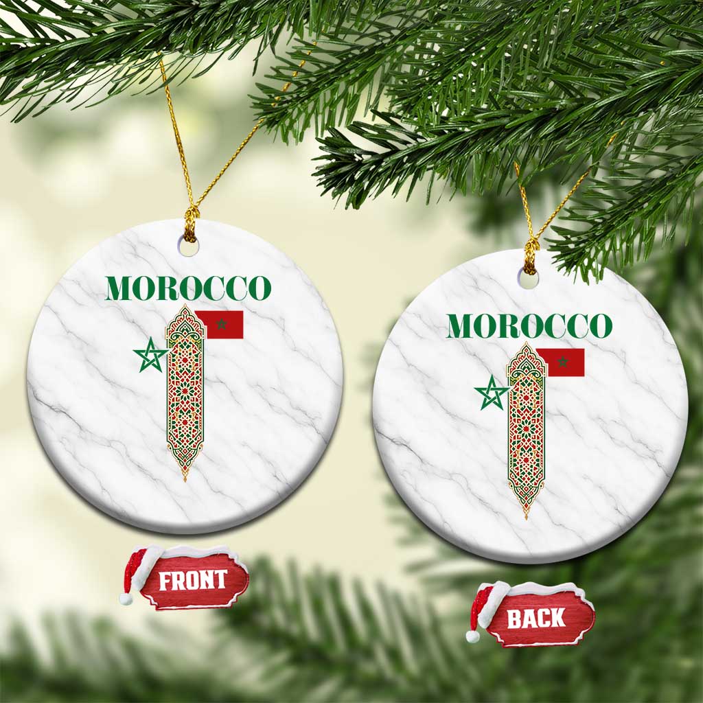 Traditional Moroccan Mosaic Archway Graphic Ceramic Ornament Morocco Architecture Tile Pattern TS02 1pc White Marble Print Your Wear