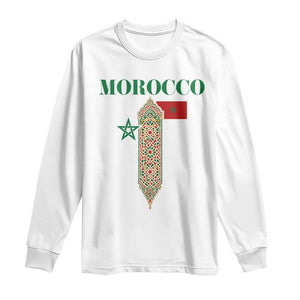 Traditional Moroccan Mosaic Archway Graphic Long Sleeve Shirt Morocco Architecture Tile Pattern TS02 White Print Your Wear