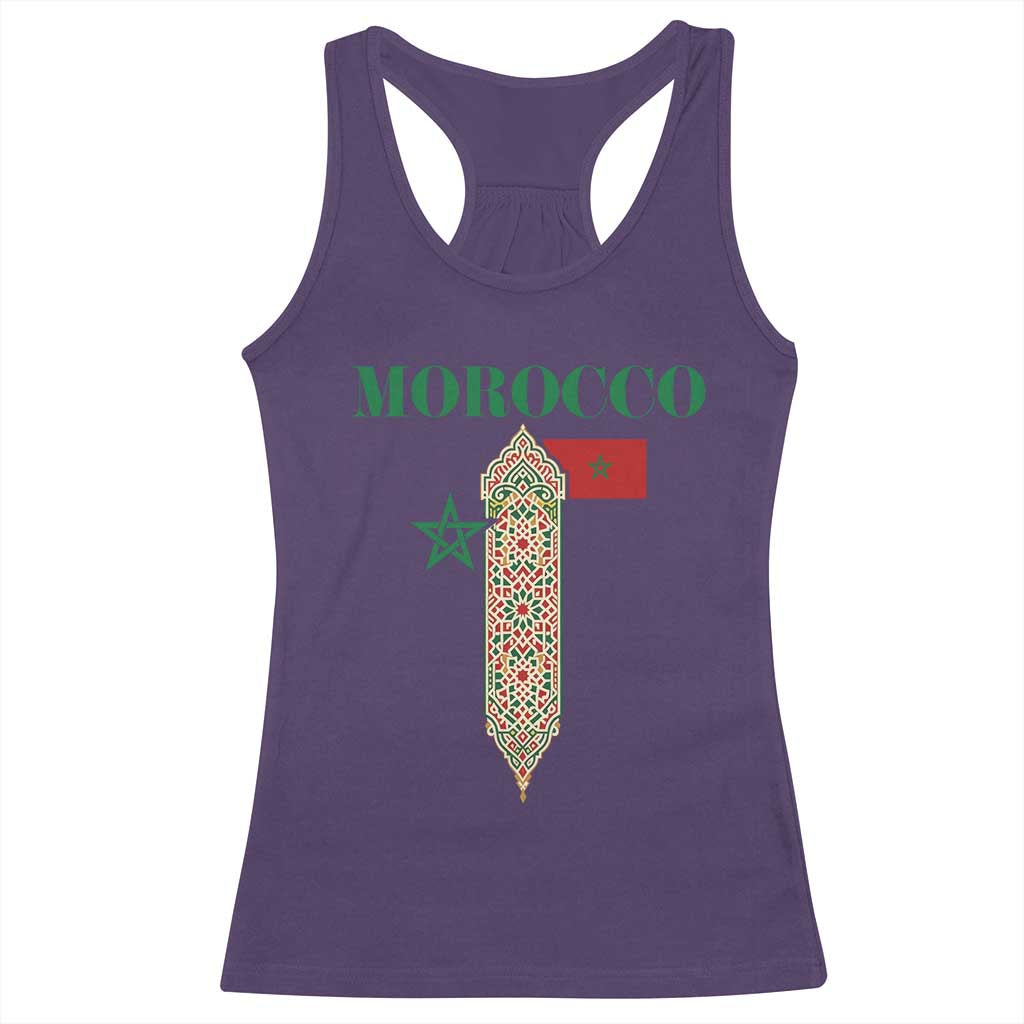 Traditional Moroccan Mosaic Archway Graphic Racerback Tank Top Morocco Architecture Tile Pattern TS02 Purple Print Your Wear