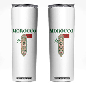 Traditional Moroccan Mosaic Archway Graphic Skinny Tumbler Morocco Architecture Tile Pattern TS02 White Print Your Wear