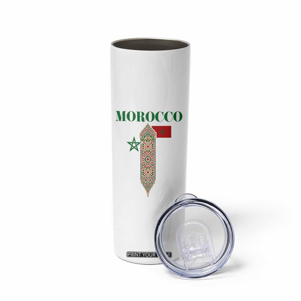 Traditional Moroccan Mosaic Archway Graphic Skinny Tumbler Morocco Architecture Tile Pattern TS02 Print Your Wear