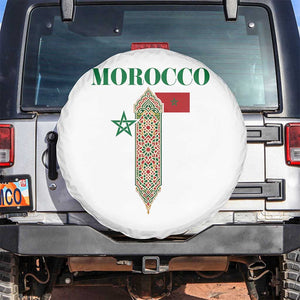 Traditional Moroccan Mosaic Archway Graphic Spare Tire Cover Morocco Architecture Tile Pattern TS02 No hole White Print Your Wear