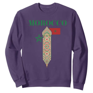 Traditional Moroccan Mosaic Archway Graphic Sweatshirt Morocco Architecture Tile Pattern TS02 Purple Print Your Wear