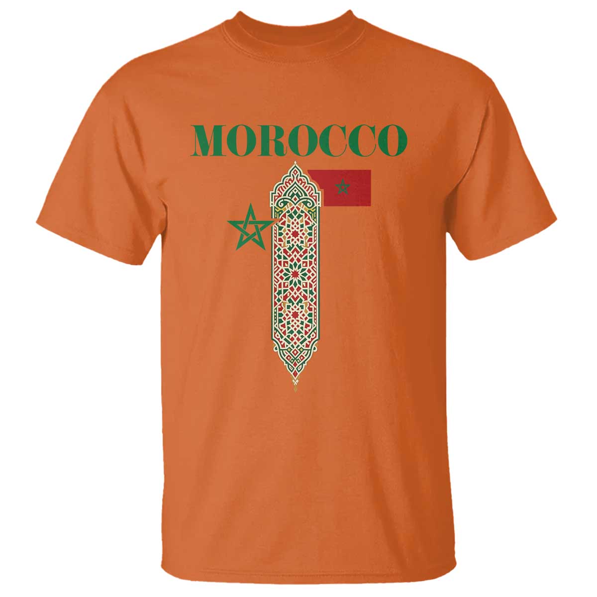 Traditional Moroccan Mosaic Archway Graphic T Shirt Morocco Architecture Tile Pattern TS02 Orange Print Your Wear