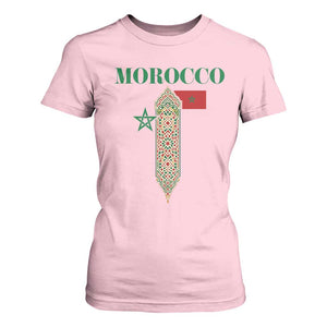 Traditional Moroccan Mosaic Archway Graphic T Shirt For Women Morocco Architecture Tile Pattern TS02 Light Pink Print Your Wear