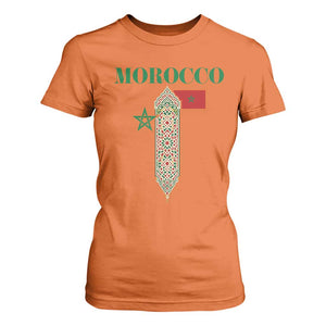 Traditional Moroccan Mosaic Archway Graphic T Shirt For Women Morocco Architecture Tile Pattern TS02 Orange Print Your Wear