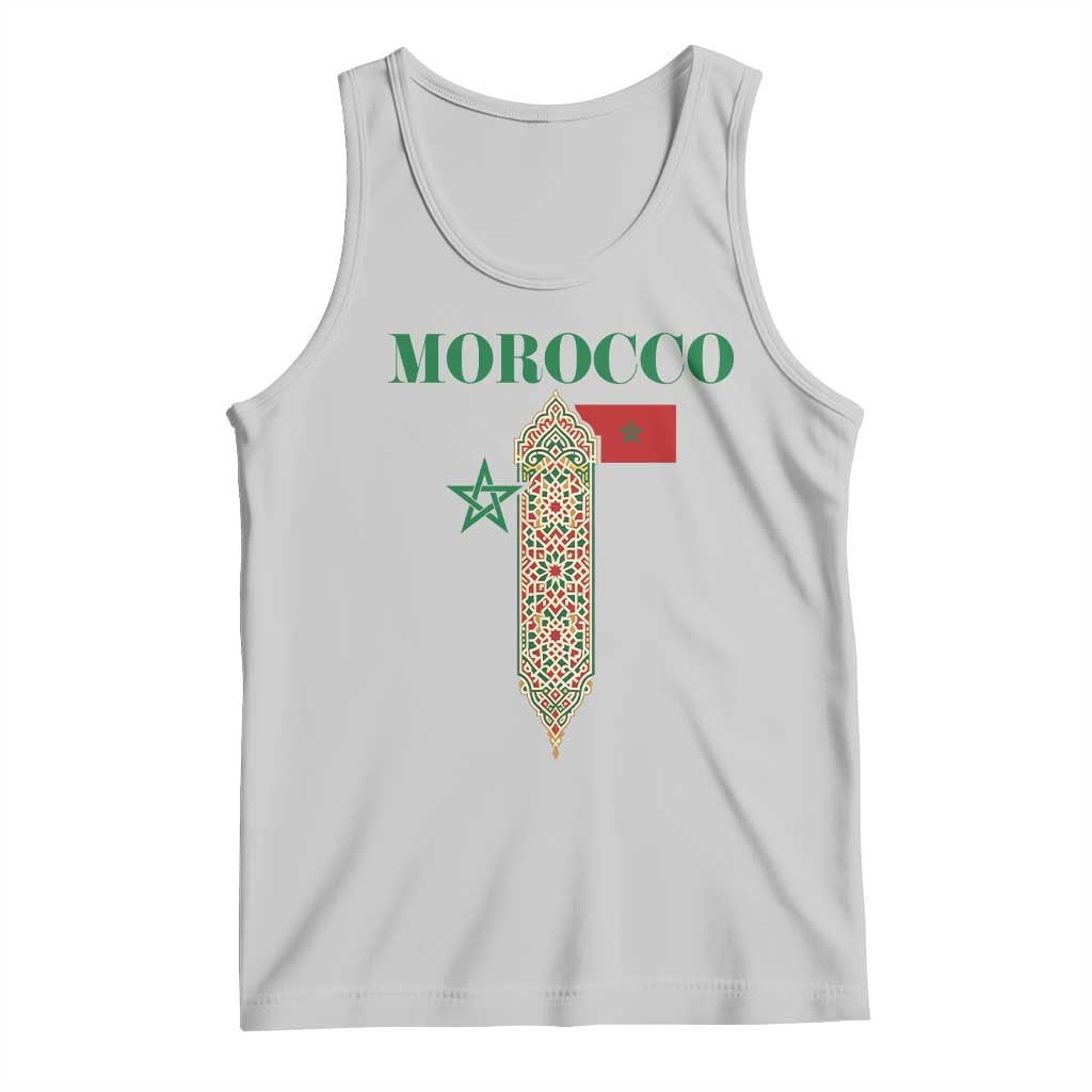 Traditional Moroccan Mosaic Archway Graphic Tank Top Morocco Architecture Tile Pattern TS02 Ash Print Your Wear