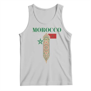 Traditional Moroccan Mosaic Archway Graphic Tank Top Morocco Architecture Tile Pattern TS02 Ash Print Your Wear