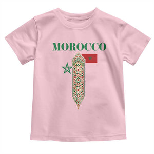 Traditional Moroccan Mosaic Archway Graphic Toddler T Shirt Morocco Architecture Tile Pattern TS02 Light Pink Print Your Wear