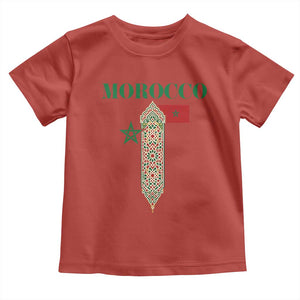 Traditional Moroccan Mosaic Archway Graphic Toddler T Shirt Morocco Architecture Tile Pattern TS02 Red Print Your Wear