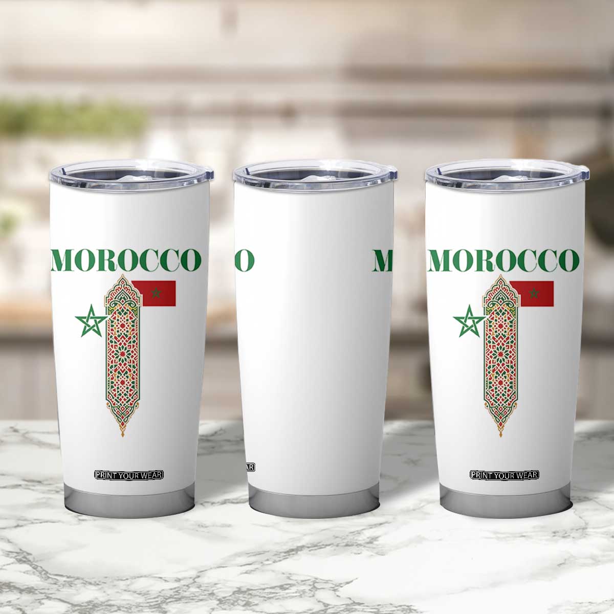 Traditional Moroccan Mosaic Archway Graphic Tumbler Cup Morocco Architecture Tile Pattern TS02 Print Your Wear
