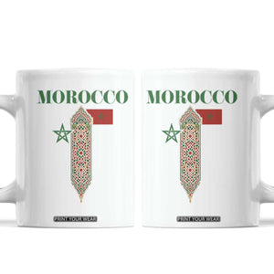 Traditional Moroccan Mosaic Archway Graphic Coffee Mug Morocco Architecture Tile Pattern TS02 White Print Your Wear