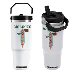 Traditional Moroccan Mosaic Archway Graphic Flip Straw Tumbler Morocco Architecture Tile Pattern TS02 One Size: 30 oz White Print Your Wear