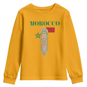 Traditional Moroccan Mosaic Archway Graphic Youth Sweatshirt Morocco Architecture Tile Pattern TS02 Gold Print Your Wear