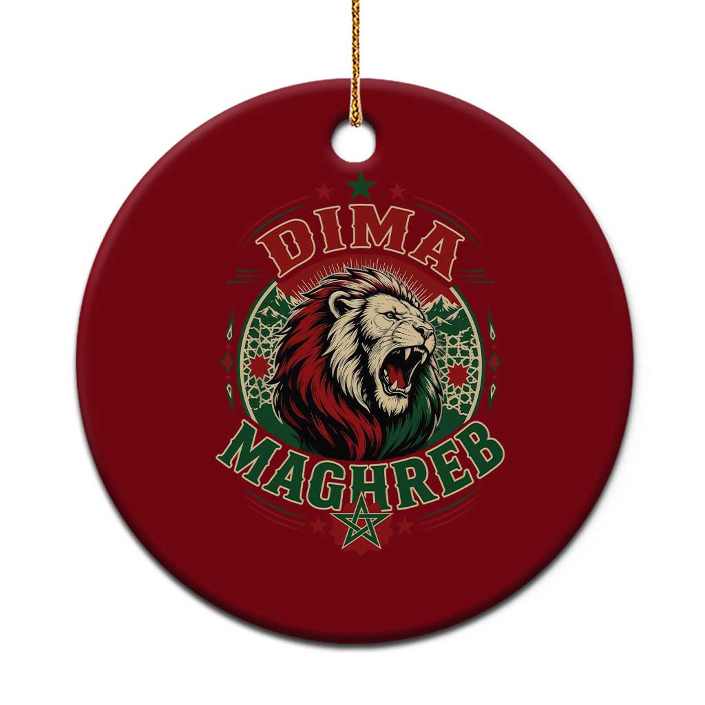 Dima Maghreb Morocco Lion Roar Ceramic Ornament Proud Patriotic Moroccan Spirit Heritage Support TS02 1pc Red Print Your Wear