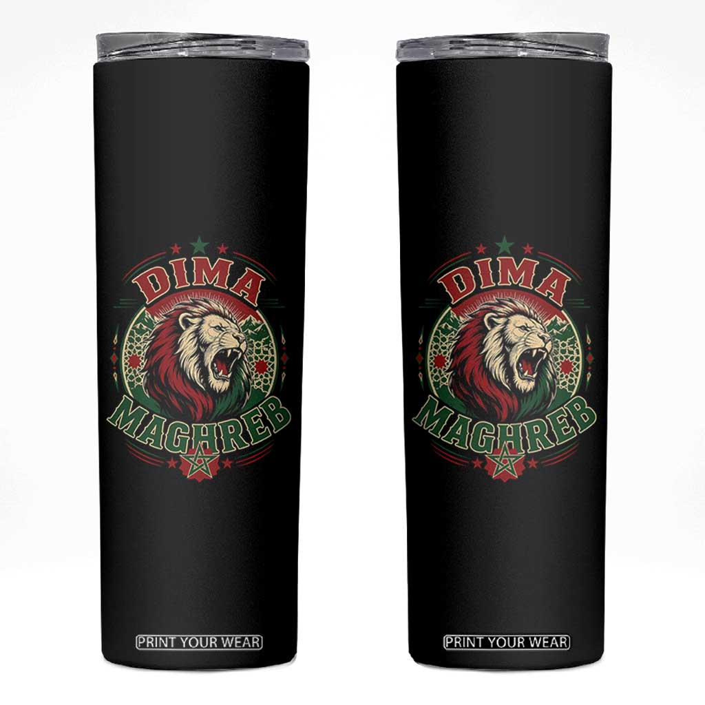 Dima Maghreb Morocco Lion Roar Skinny Tumbler Proud Patriotic Moroccan Spirit Heritage Support TS02 Black Print Your Wear