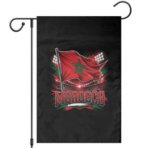Waving Morocco Flag Stadium Lights Garden Flag Patriotic Moroccan Soccer Fans TS02 Black Print Your Wear