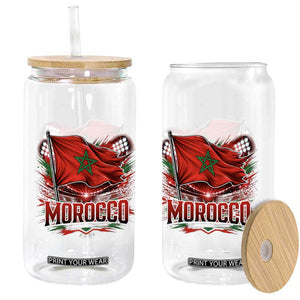 Waving Morocco Flag Stadium Lights Glass Can Patriotic Moroccan Soccer Fans TS02 Print Your Wear