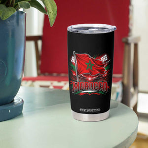 Waving Morocco Flag Stadium Lights Tumbler Cup Patriotic Moroccan Soccer Fans TS02 Print Your Wear