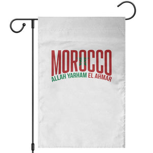 Morocco Flag Pride Allah Yarham El Ahmar Garden Flag Moroccan Soccer Football Fans Gift TS02 White Print Your Wear