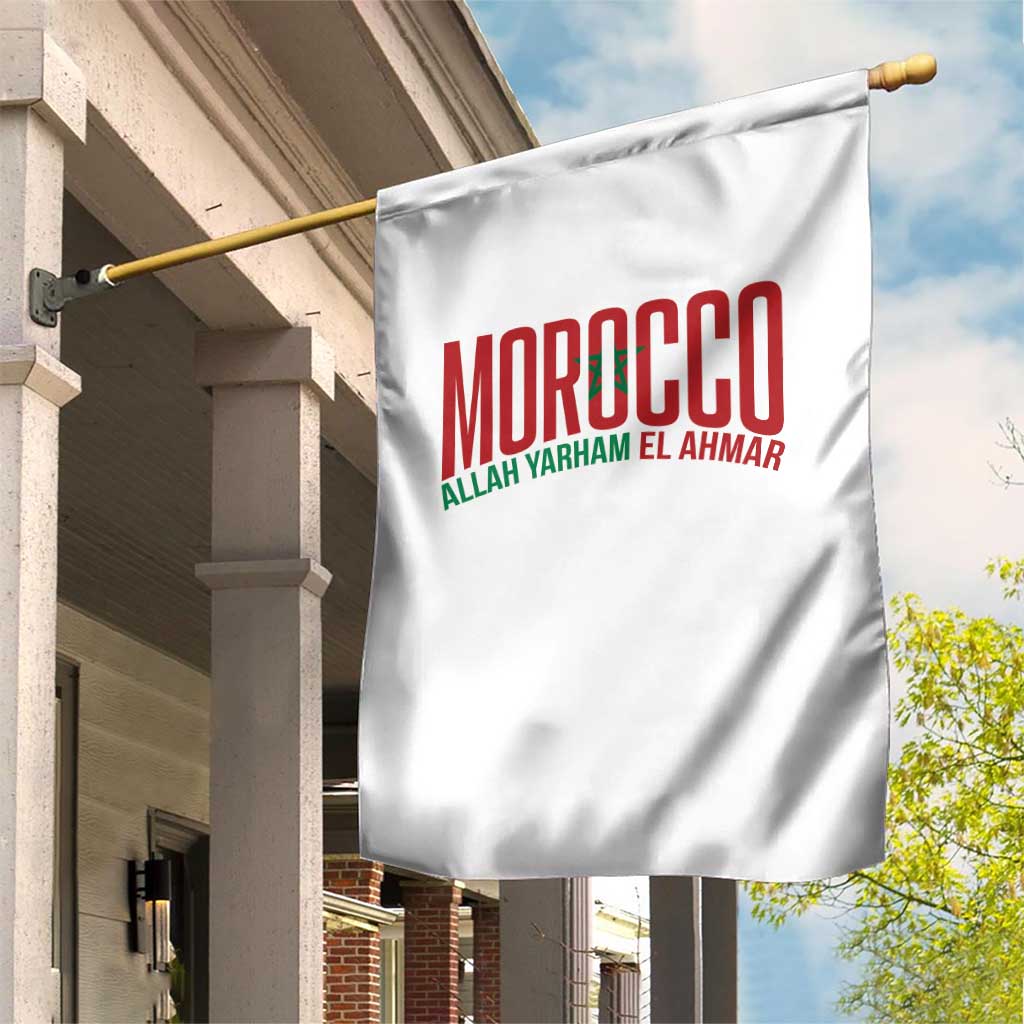 Morocco Flag Pride Allah Yarham El Ahmar Garden Flag Moroccan Soccer Football Fans Gift TS02 Print Your Wear