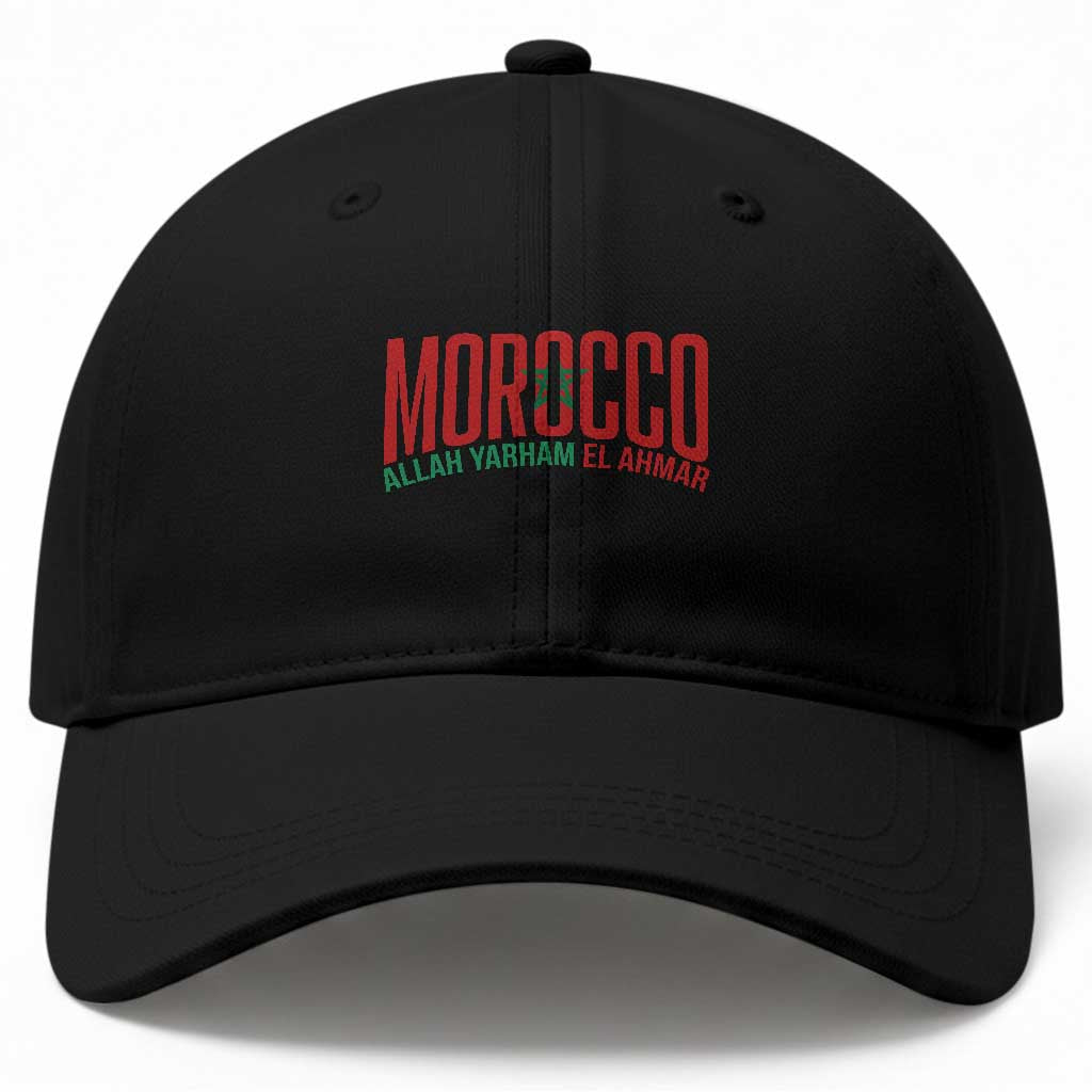 Morocco Flag Pride Allah Yarham El Ahmar Baseball Cap Moroccan Soccer Football Fans Gift TS02 Print Your Wear