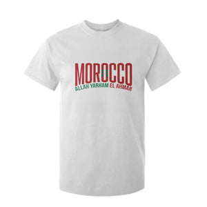 Morocco Flag Pride Allah Yarham El Ahmar T Shirt For Kid Moroccan Soccer Football Fans Gift TS02 White Print Your Wear