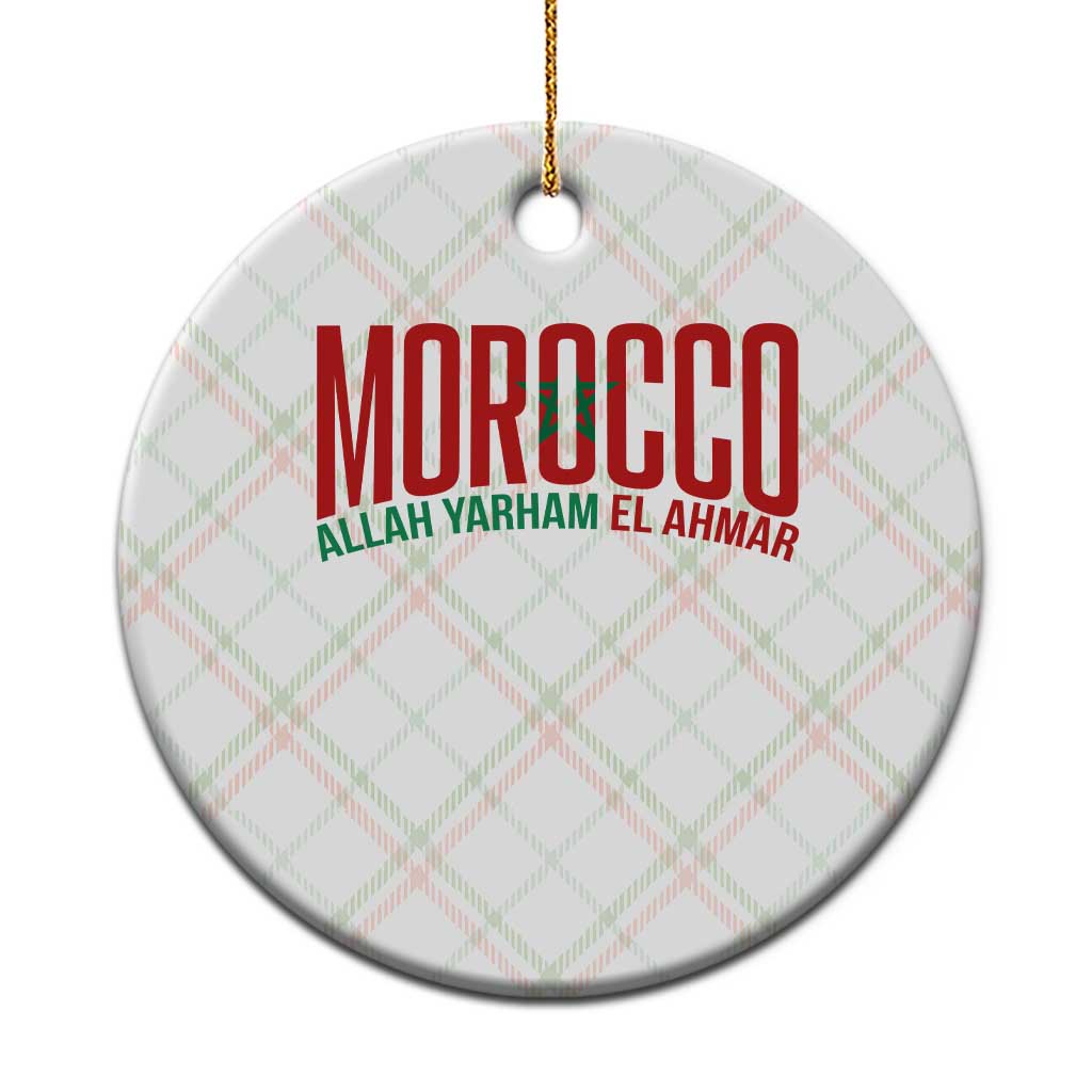 Morocco Flag Pride Allah Yarham El Ahmar Ceramic Ornament Moroccan Soccer Football Fans Gift TS02 1pc Christmas Plaid Print Your Wear