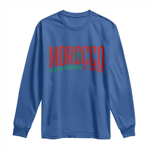 Morocco Flag Pride Allah Yarham El Ahmar Long Sleeve Shirt Moroccan Soccer Football Fans Gift TS02 Royal Blue Print Your Wear