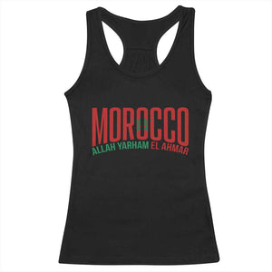 Morocco Flag Pride Allah Yarham El Ahmar Racerback Tank Top Moroccan Soccer Football Fans Gift TS02 Black Print Your Wear