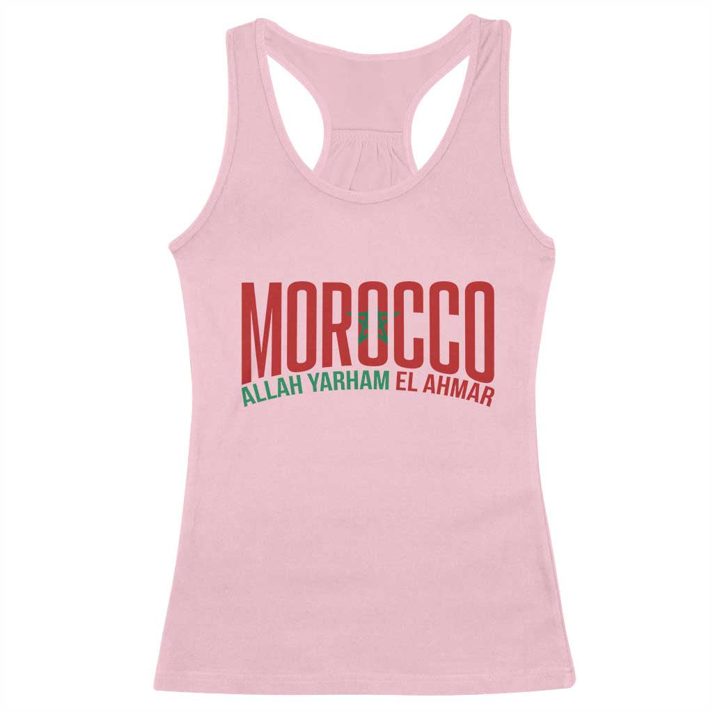 Morocco Flag Pride Allah Yarham El Ahmar Racerback Tank Top Moroccan Soccer Football Fans Gift TS02 Light Pink Print Your Wear