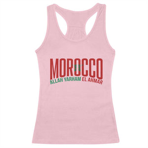 Morocco Flag Pride Allah Yarham El Ahmar Racerback Tank Top Moroccan Soccer Football Fans Gift TS02 Light Pink Print Your Wear