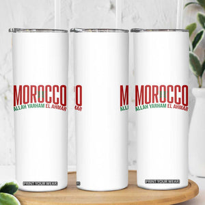 Morocco Flag Pride Allah Yarham El Ahmar Skinny Tumbler Moroccan Soccer Football Fans Gift TS02 Print Your Wear