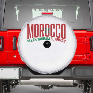 Morocco Flag Pride Allah Yarham El Ahmar Spare Tire Cover Moroccan Soccer Football Fans Gift TS02 White Print Your Wear