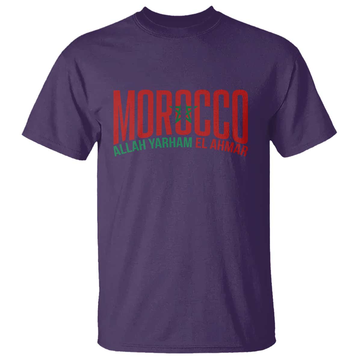 Morocco Flag Pride Allah Yarham El Ahmar T Shirt Moroccan Soccer Football Fans Gift TS02 Purple Print Your Wear