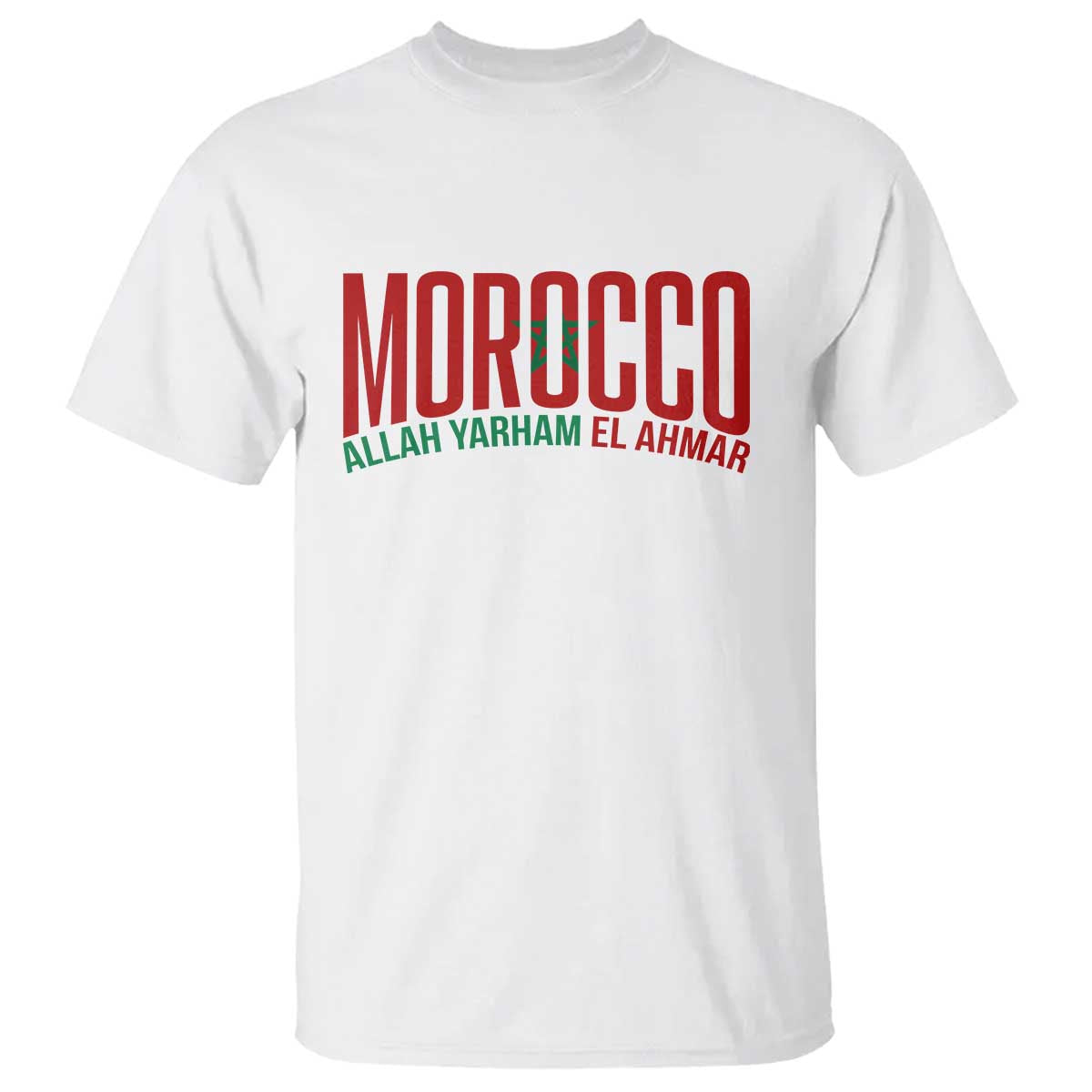 Morocco Flag Pride Allah Yarham El Ahmar T Shirt Moroccan Soccer Football Fans Gift TS02 White Print Your Wear