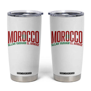 Morocco Flag Pride Allah Yarham El Ahmar Tumbler Cup Moroccan Soccer Football Fans Gift TS02 White Print Your Wear
