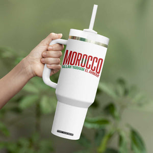 Morocco Flag Pride Allah Yarham El Ahmar Tumbler With Handle Moroccan Soccer Football Fans Gift TS02 Print Your Wear
