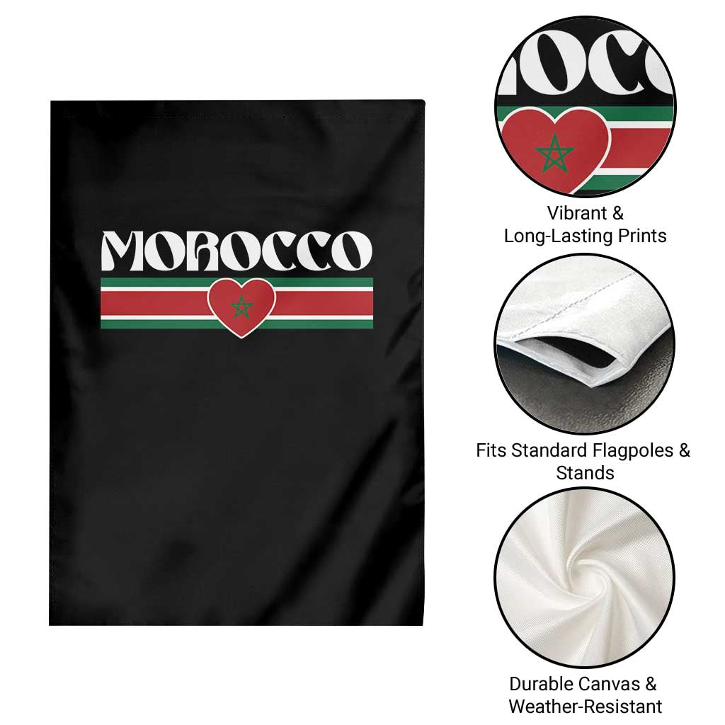 Love Morocco Retro Stripe Graphic Garden Flag Maroc Moroccan Flag Heart TS02 Print Your Wear