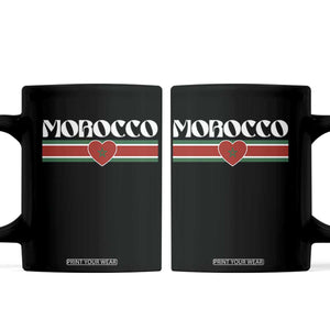 Love Morocco Retro Stripe Graphic Coffee Mug Maroc Moroccan Flag Heart TS02 Black Print Your Wear