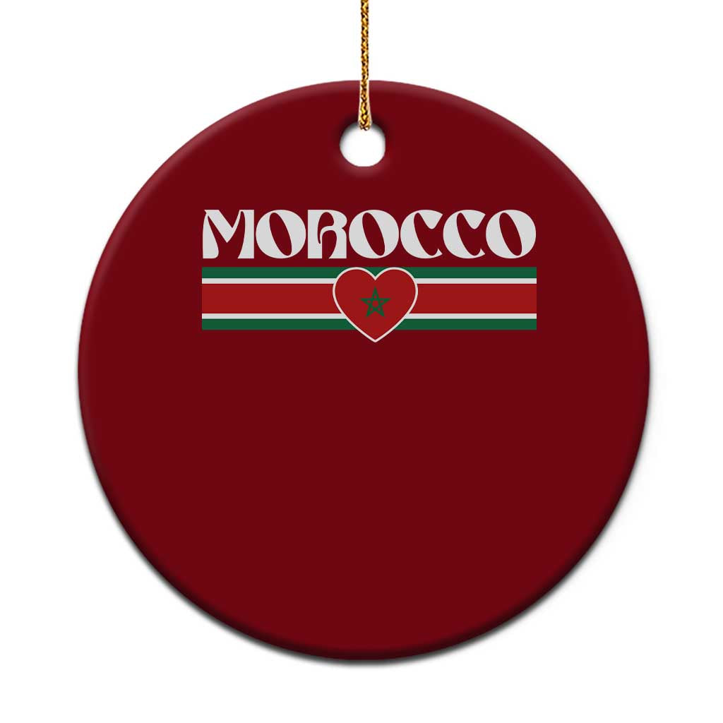 Love Morocco Retro Stripe Graphic Ceramic Ornament Maroc Moroccan Flag Heart TS02 1pc Red Print Your Wear
