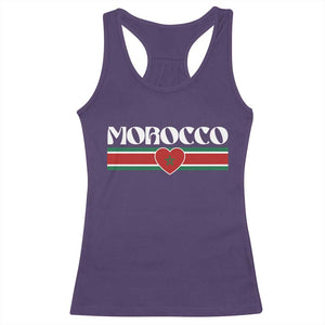 Love Morocco Retro Stripe Graphic Racerback Tank Top Maroc Moroccan Flag Heart TS02 Purple Print Your Wear
