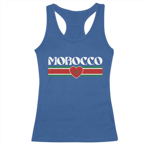 Love Morocco Retro Stripe Graphic Racerback Tank Top Maroc Moroccan Flag Heart TS02 Royal Blue Print Your Wear